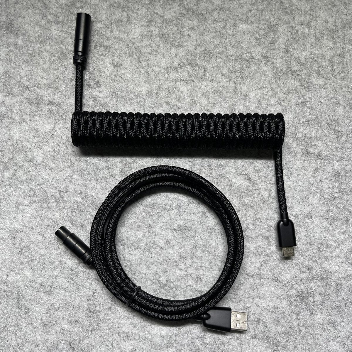 Triple Black Mini XLR Mechanical Keyboard Coiled Cable - CLS Tech | CLS Tech