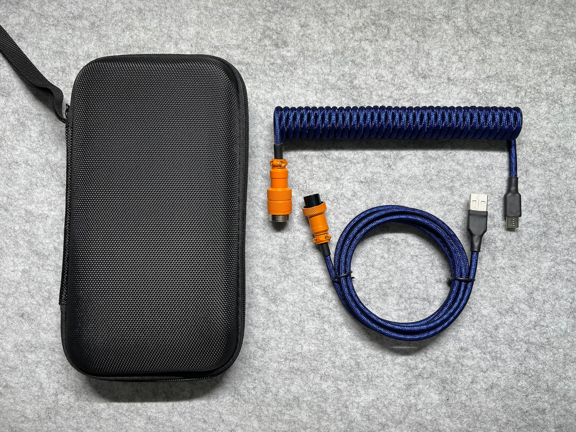 Navy Amber Custom Mechanical Coiled Cable GX16