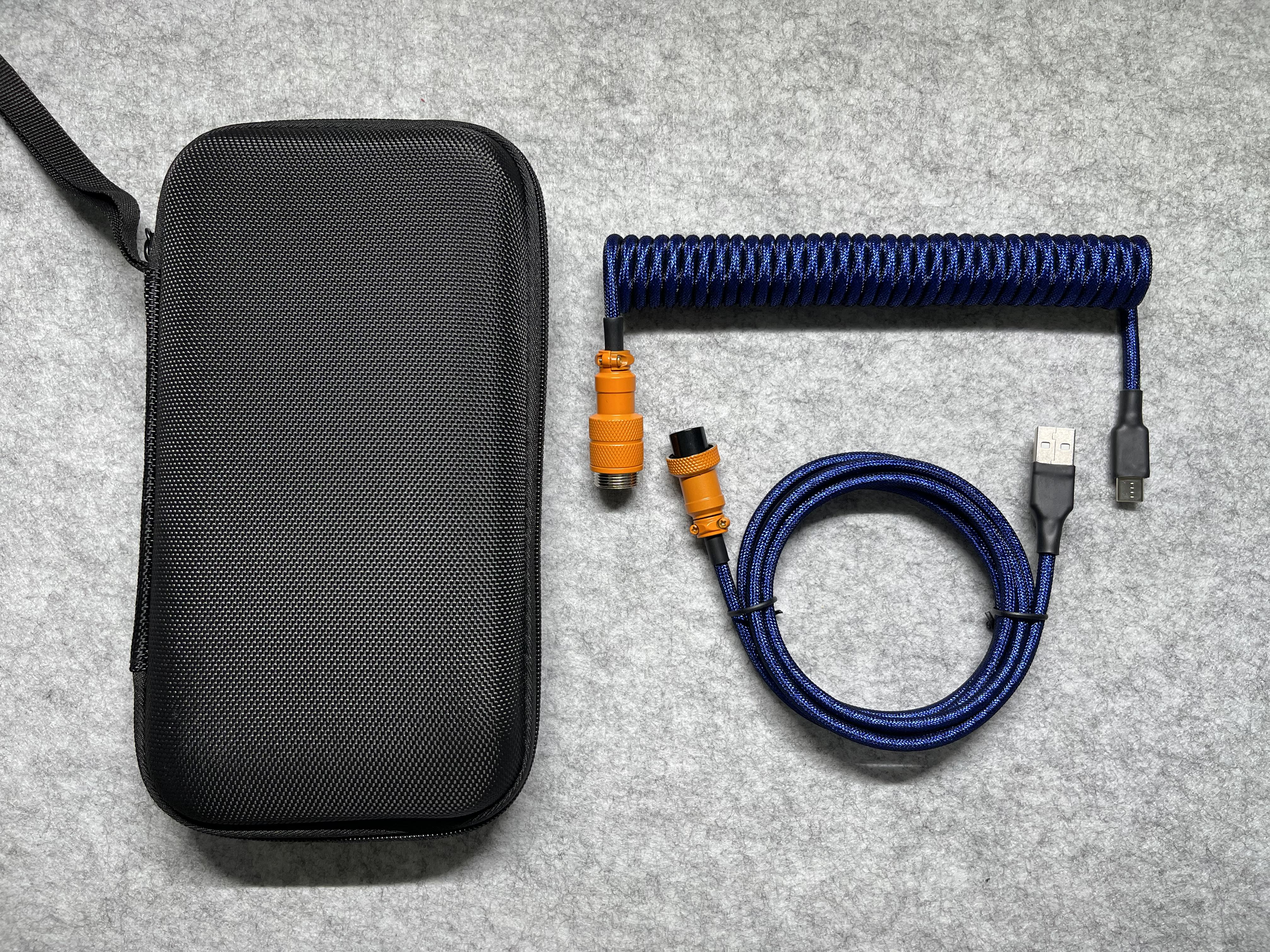 Navy Amber Custom Mechanical Coiled Cable GX16