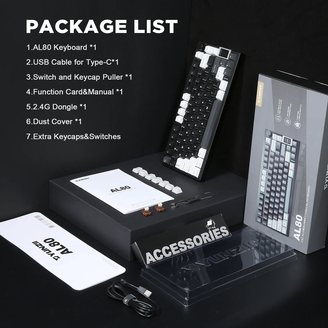 [PRE - ORDER] YUNZII AL80 QMK/VIA Aluminum Mechanical Keyboard - with Display - CLS Tech