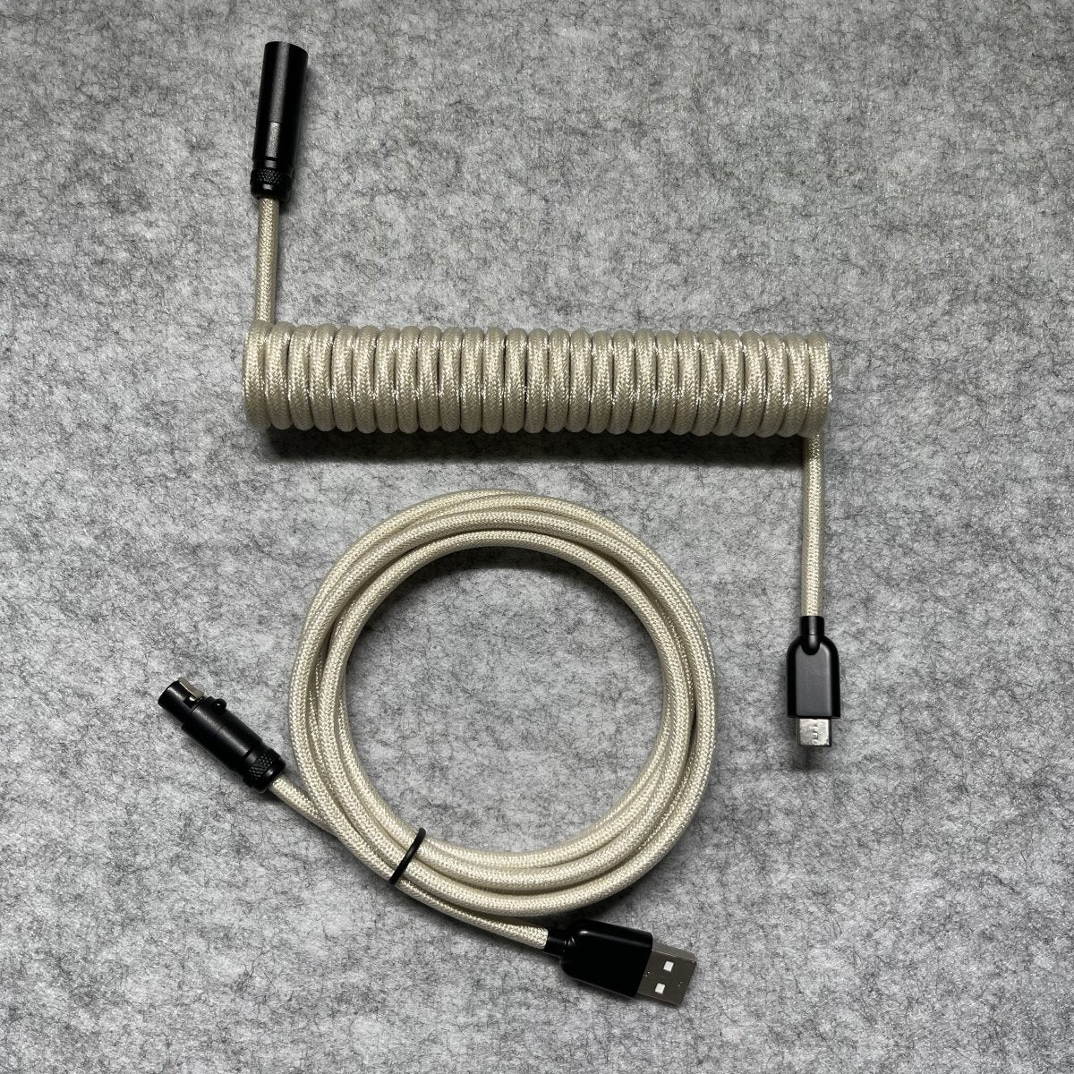 Cookies n' Cream XLR Mechanical Keyboard Coiled Cable - CLS Tech | CLS Tech