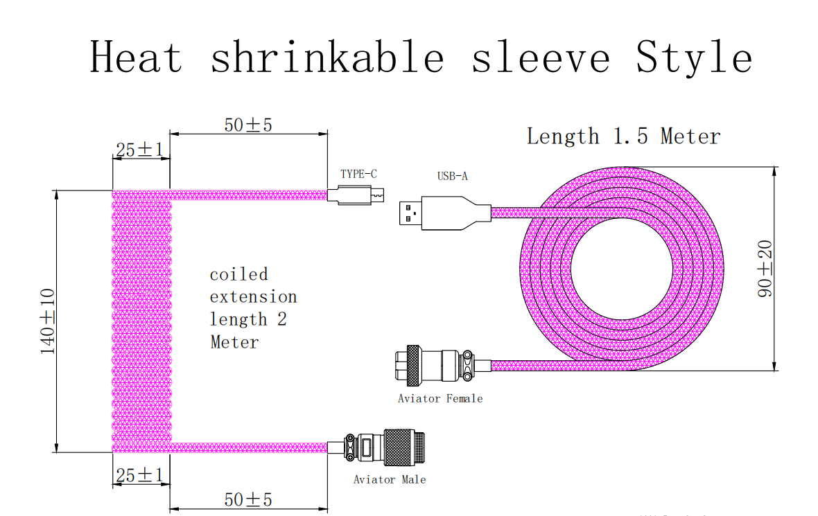CUSTOM COILED CABLE GX16 -Purple - CLS Tech | CLS Tech