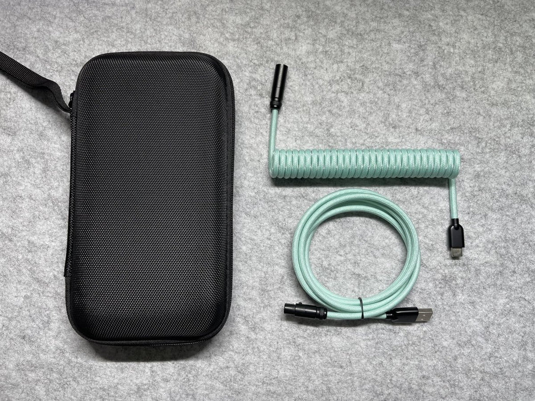 Cyan Mini XLR Mechanical Keyboard Coiled Cable - CLS Tech