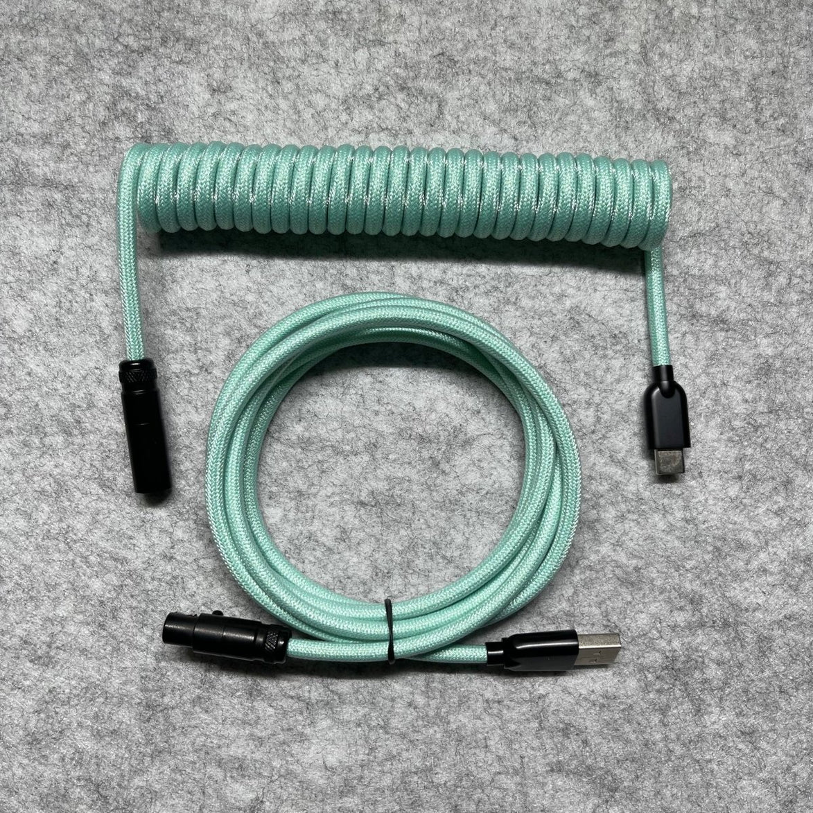 Cyan Mini XLR Mechanical Keyboard Coiled Cable - CLS Tech