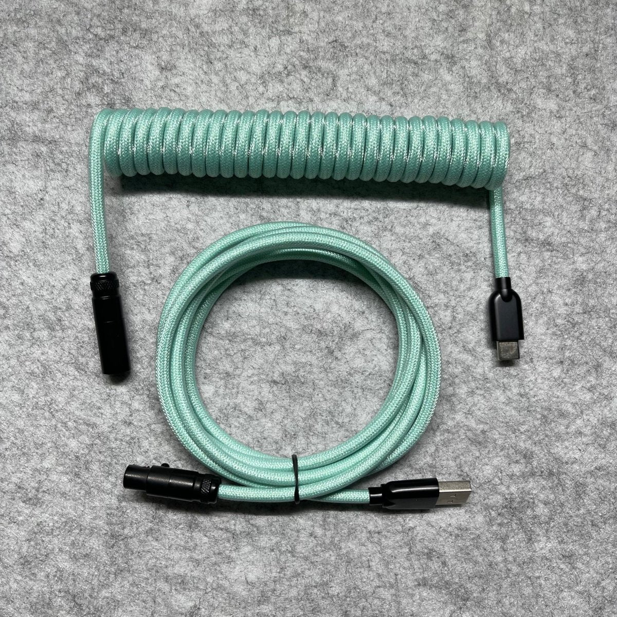 Cyan Mini XLR Mechanical Keyboard Coiled Cable - CLS Tech | CLS Tech