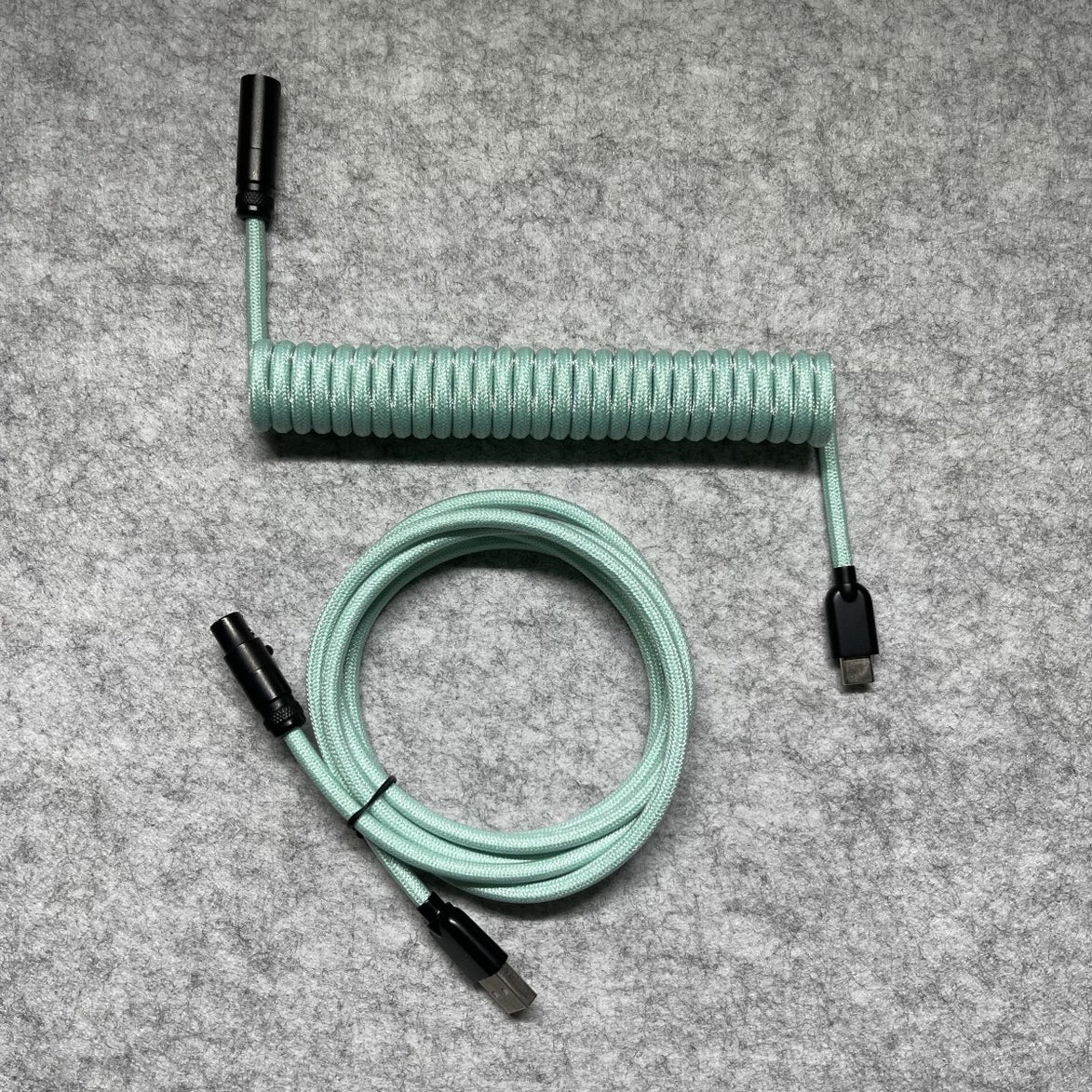Cyan Mini XLR Mechanical Keyboard Coiled Cable - CLS Tech