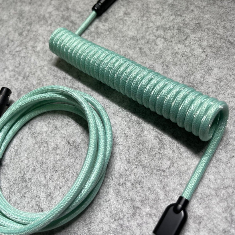 Cyan Mini XLR Mechanical Keyboard Coiled Cable - CLS Tech