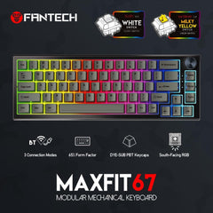 Fantech MAXFIT67 Wireless RGB Black Mechanical Keyboard - Black - CLS Tech | Fantech