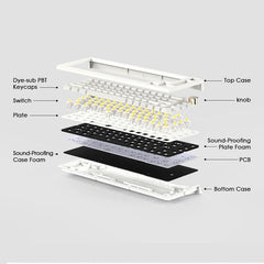 Fantech MAXFIT67 Wireless RGB Black Mechanical Keyboard - White - CLS Tech | Fantech