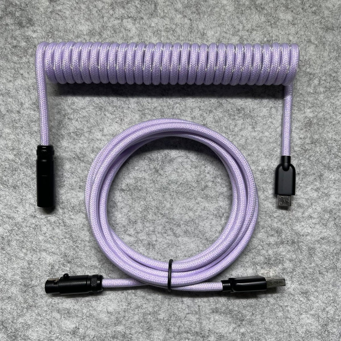 Mauve Mini XLR Mechanical Keyboard Coiled Cable - CLS Tech