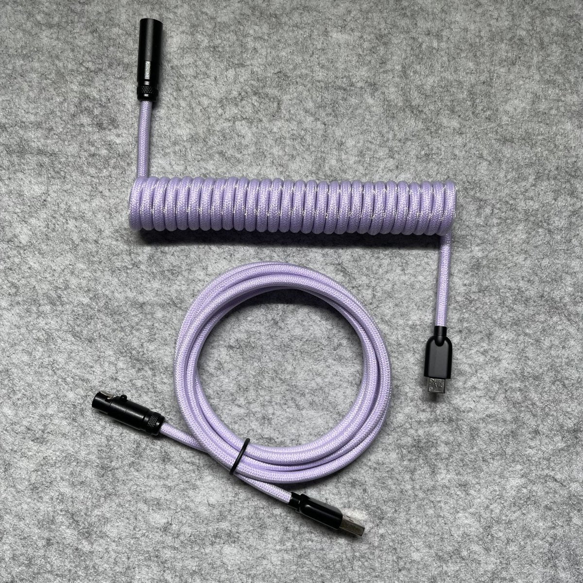 Mauve Mini XLR Mechanical Keyboard Coiled Cable - CLS Tech