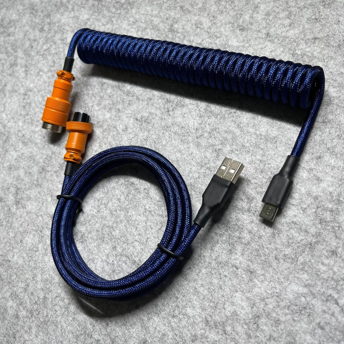 Navy Amber Custom Mechanical Coiled Cable GX16 - CLS Tech | CLS Tech