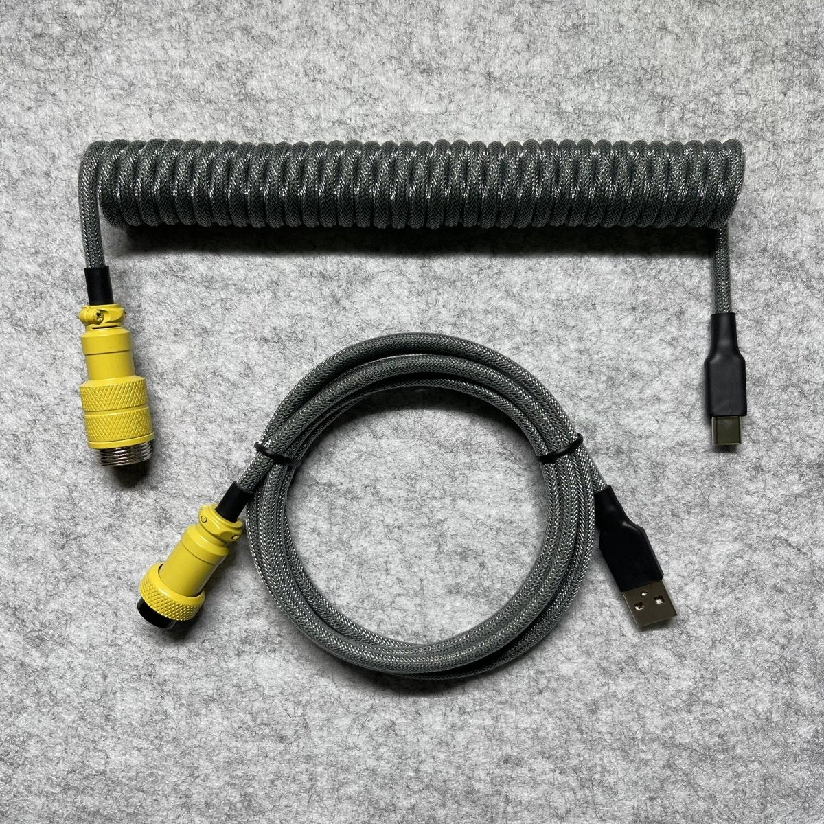 Slate Gray Custom Mechanical Coiled Cable GX16 - CLS Tech | CLS Tech